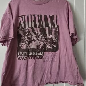 H&M Nirvana Unplugged Graphic Tee - Purple